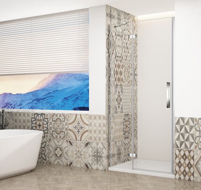 TRINITY CHROME drzwi prysznicowe do wnęki 900 mm, szkło czyste, lewe