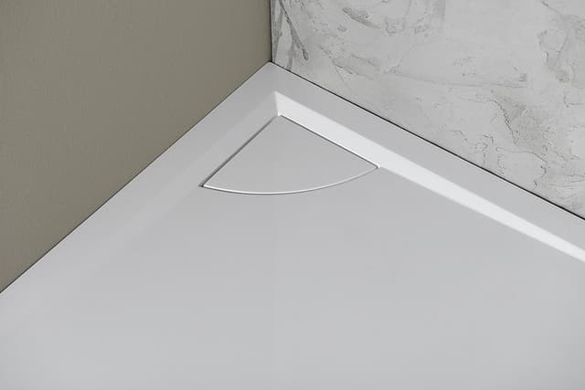 LUSSA brodzik kompozytowy z pokrywą syfonu, półokrągły 90x90cm, R550, biała