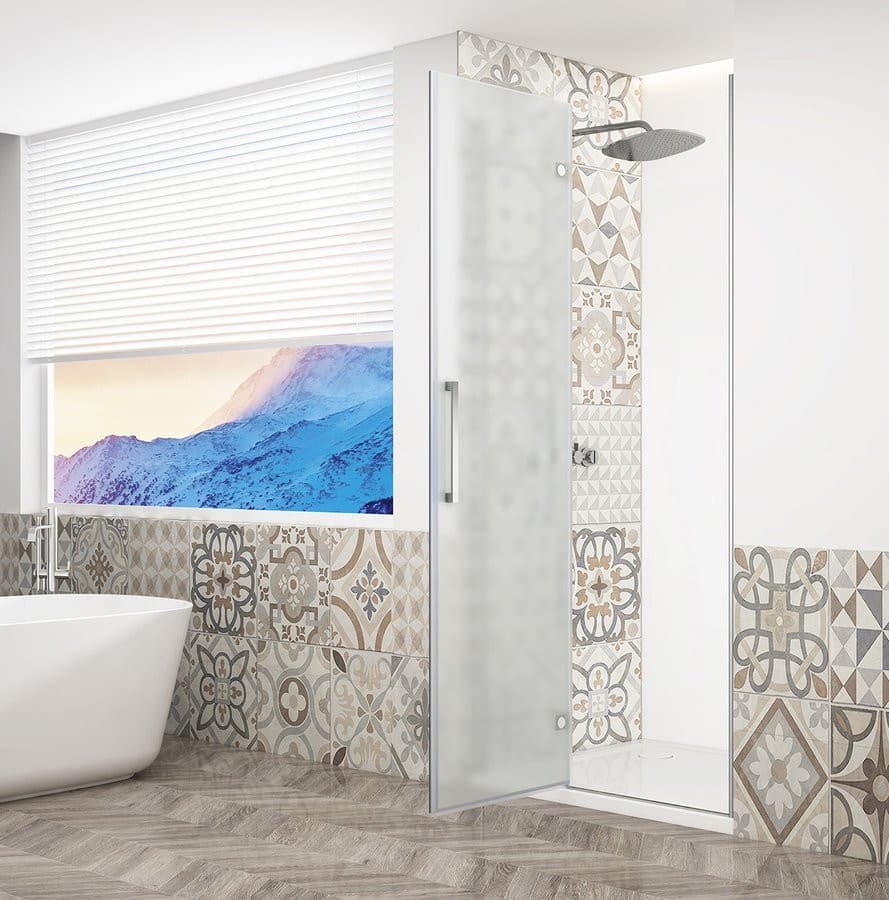 TRINITY CHROME drzwi prysznicowe do wnęki 900 mm, szkło matowe, lewe