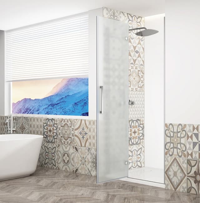 TRINITY CHROME drzwi prysznicowe do wnęki 900 mm, szkło matowe, lewe