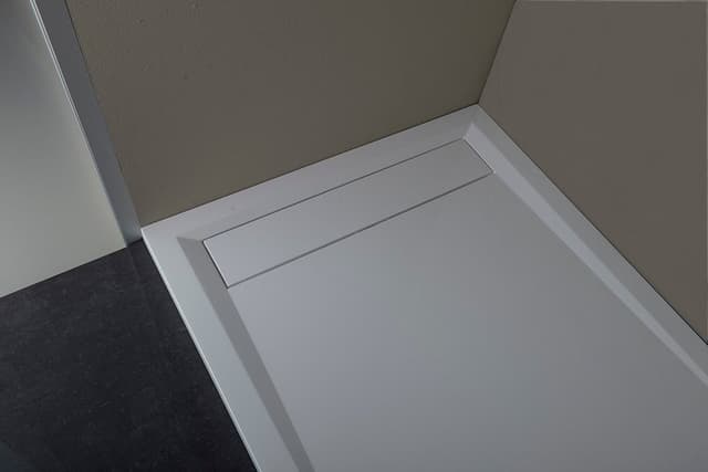 VARESA brodzik kompozytowy z maskownicą syfonu, 120x80cm, biały