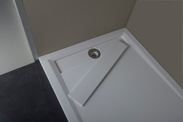 VARESA brodzik kompozytowy z maskownicą syfonu, 120x80cm, biały