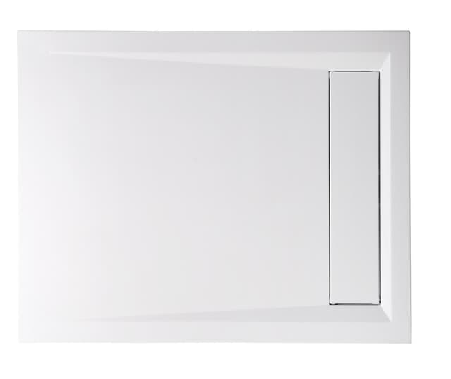 VARESA brodzik kompozytowy z maskownicą syfonu, 100x80cm, biały