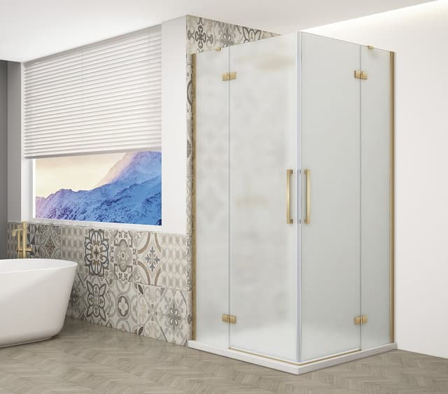 TRINITY GOLD MATT kabina prysznicowa 1100x1000mm, wejście z rogu, szkło matowe