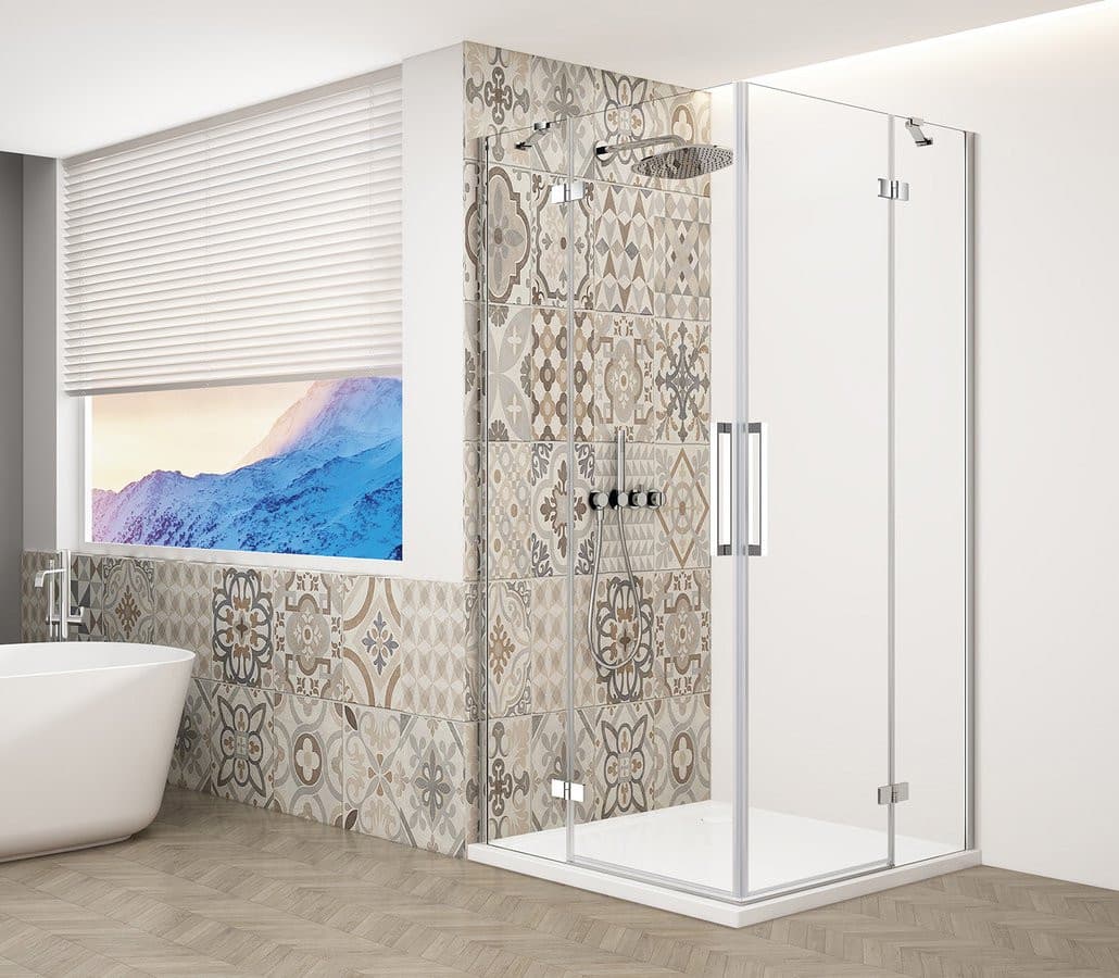 TRINITY CHROME kabina prysznicowa 1200x1000mm, wejście z rogu, szkło czyste