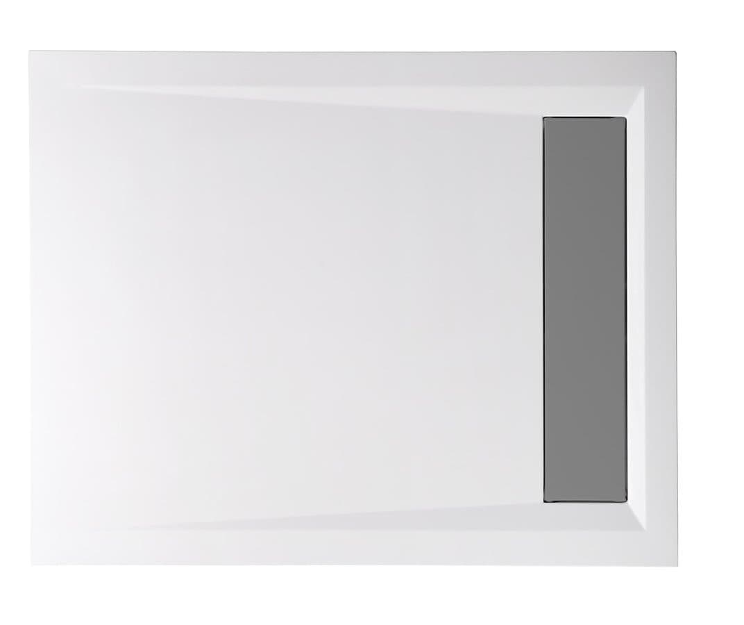 VARESA brodzik kompozytowy z maskownicą syfonu, 100x80cm, biały