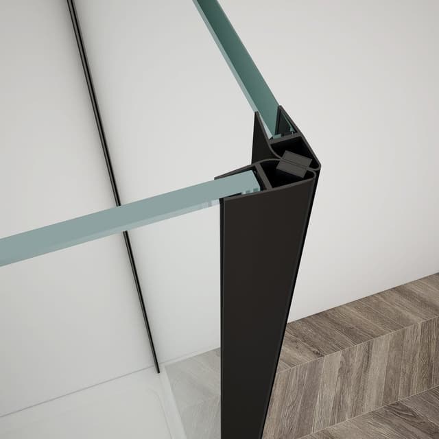 TRINITY BLACK kabina prysznicowa 1200x1200mm, wejście z rogu, szkło matowe