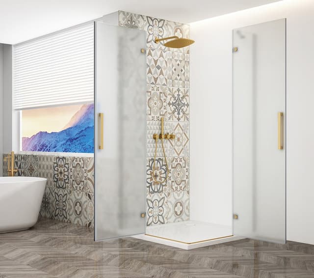 TRINITY GOLD MATT kabina prysznicowa 1200x900mm, wejście z rogu, szkło matowe