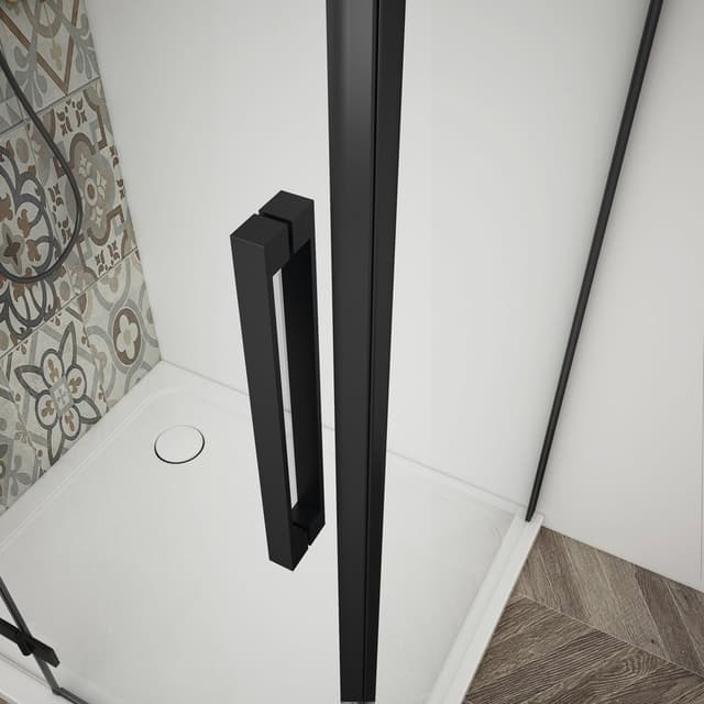 TRINITY BLACK kabina prysznicowa 800x800mm, szkło matowe, prawe