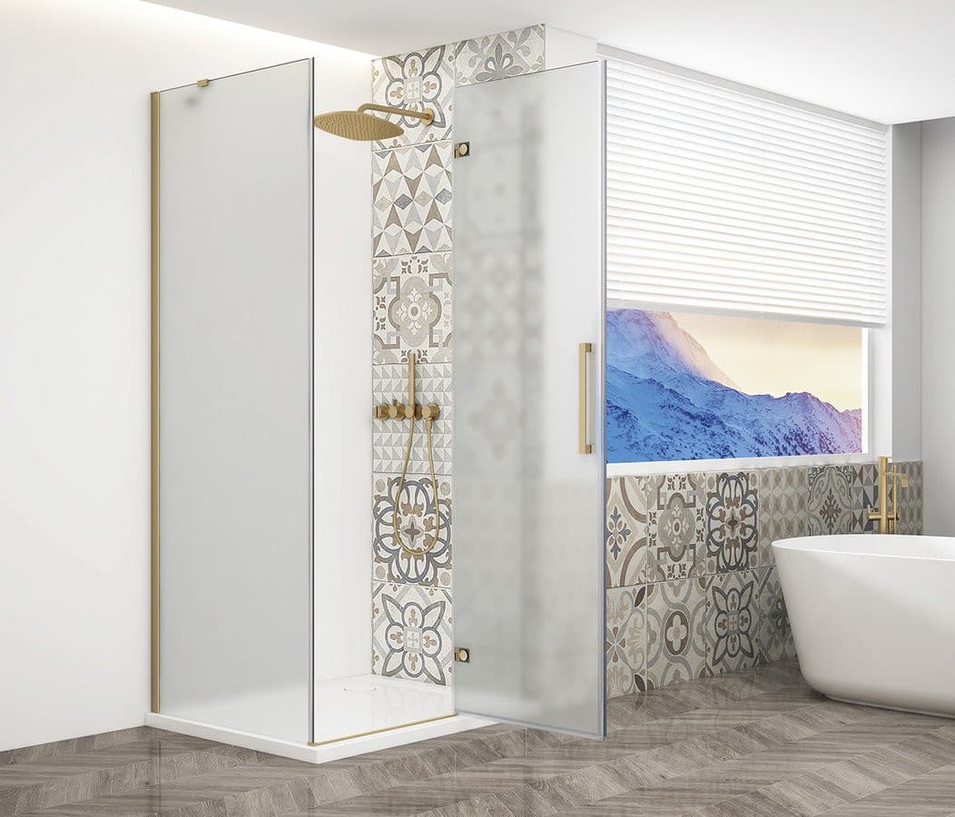 TRINITY GOLD MATT kabina prysznicowa 800x800mm, szkło matowe, prawe