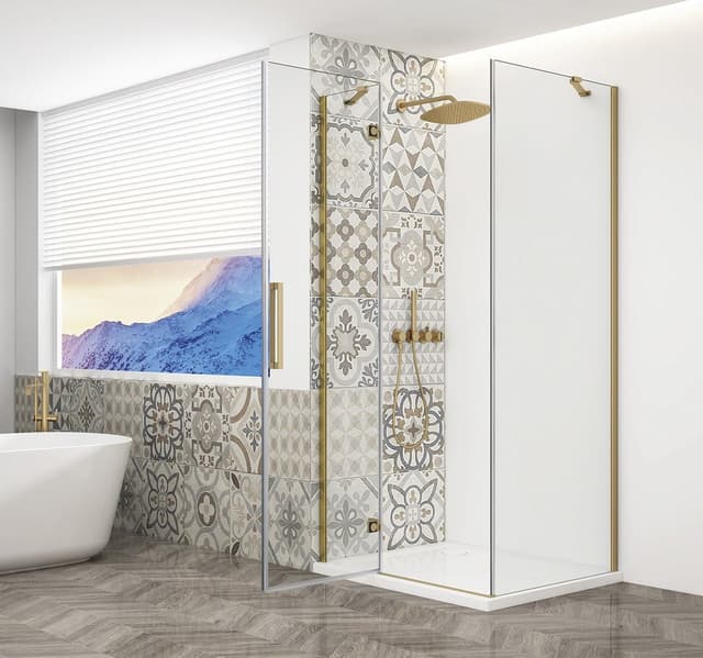 TRINITY GOLD MATT kabina prysznicowa 900x900mm, szkło czyste, lewe