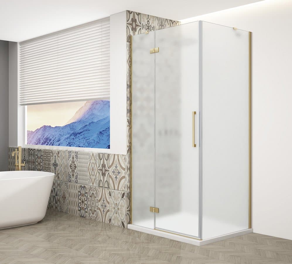 TRINITY GOLD MATT kabina prysznicowa 900x900mm, szkło matowe, lewe