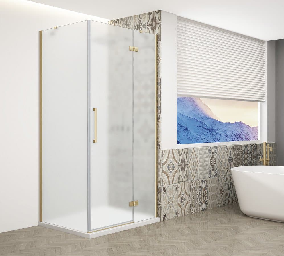 TRINITY GOLD MATT kabina prysznicowa 900x900mm, szkło matowe, prawe
