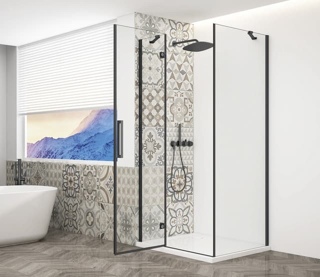 TRINITY BLACK kabina prysznicowa 1100x1200mm, szkło czyste, lewe