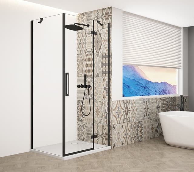 TRINITY BLACK kabina prysznicowa 1100x1200mm, szkło czyste, prawe