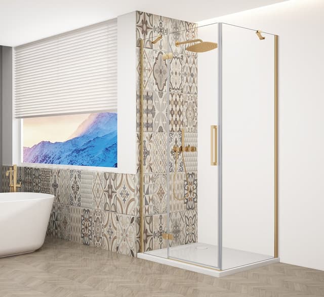 TRINITY GOLD MATT kabina prysznicowa 1100x800mm, szkło czyste, lewe