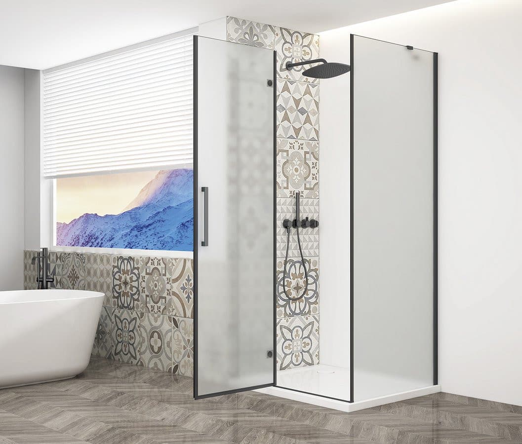 TRINITY BLACK kabina prysznicowa 1100x800mm, szkło matowe, lewe
