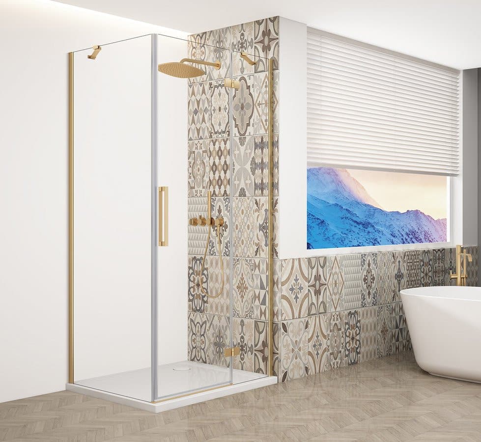 TRINITY GOLD MATT kabina prysznicowa 1200x800mm, szkło czyste, prawe