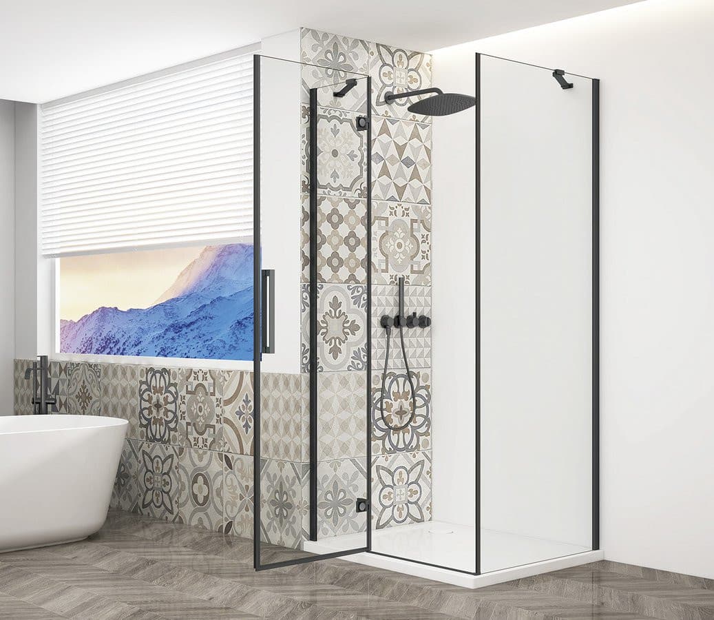 TRINITY BLACK kabina prysznicowa 900x800mm, szkło czyste, lewe