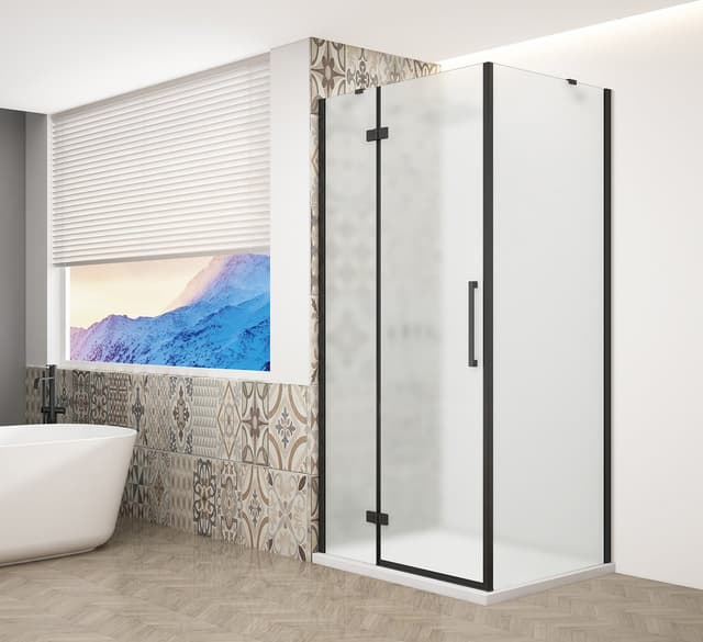 TRINITY BLACK kabina prysznicowa 900x800mm, szkło matowe, lewe