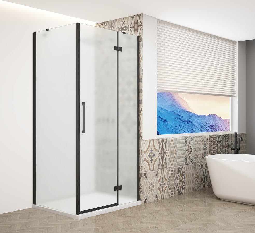 TRINITY BLACK kabina prysznicowa 1100x900mm, szkło matowe, prawe