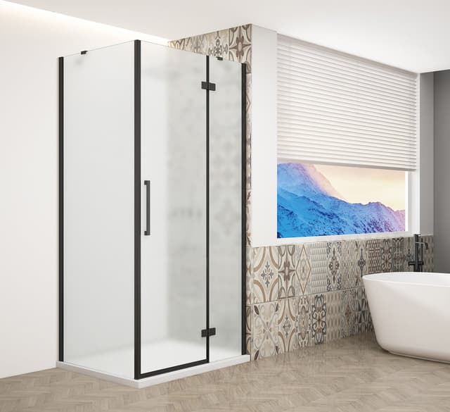 TRINITY BLACK kabina prysznicowa 800x900mm, szkło matowe, prawe