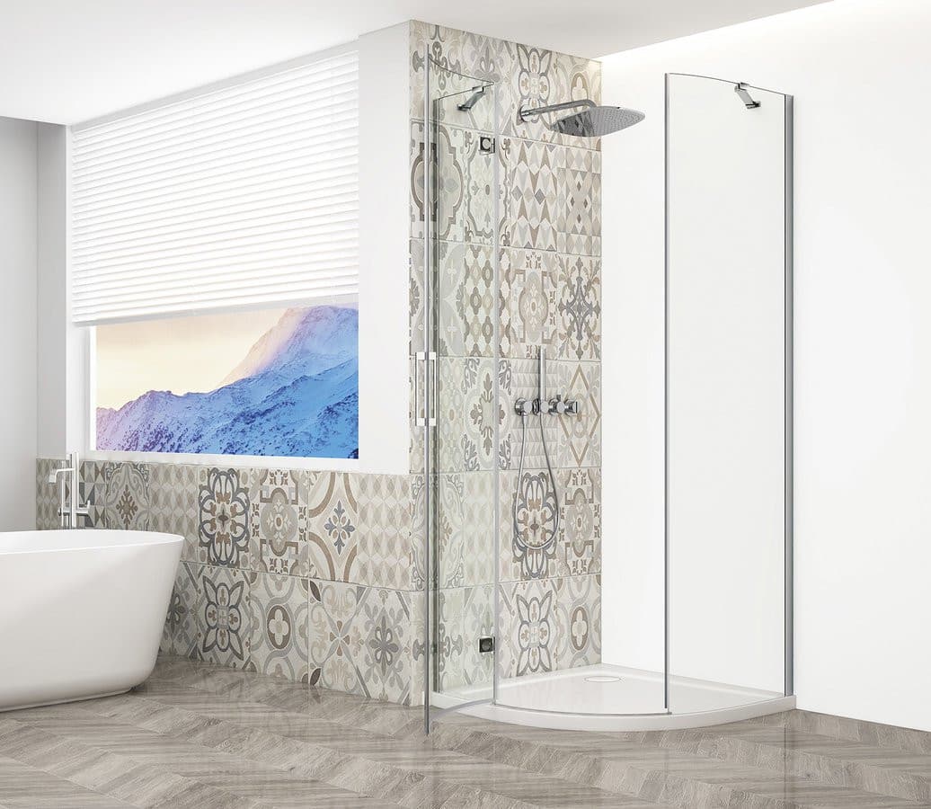 TRINITY CHROME kabina prysznicowa półokrągła 900x900mm, szkło czyste, lewa