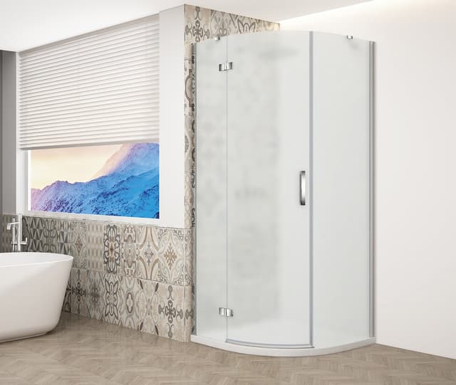 TRINITY CHROME kabina prysznicowa półokrągła 900x900mm, szkło matowe, lewa