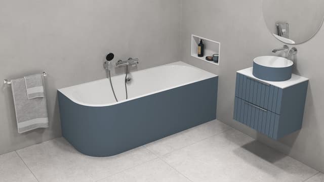 VIVA R MONOLITH wanna wolnostojąca przyścienna 180x75x60cm, biały/siena