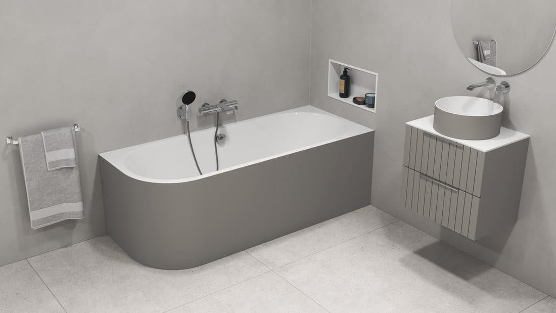 VIVA R MONOLITH wanna wolnostojąca przyścienna 180x75x60cm, biały/agila