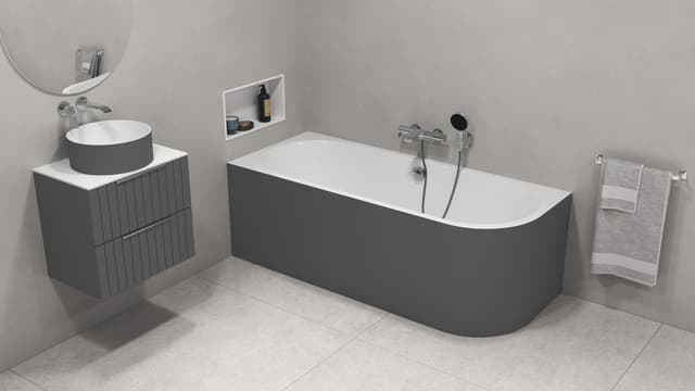 VIVA L MONOLITH wanna wolnostojąca przyścienna 170x75x60cm, biały/carina