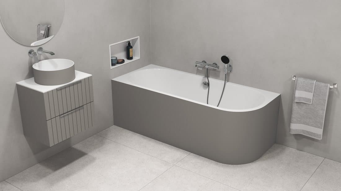 VIVA L MONOLITH wanna wolnostojąca przyścienna 170x75x60cm, biały/agila