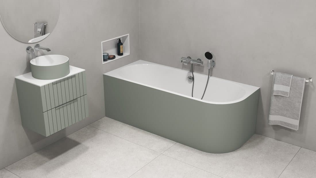 VIVA L MONOLITH wanna wolnostojąca przyścienna 170x75x60cm, biały/verde