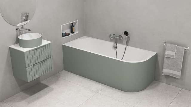 VIVA L MONOLITH wanna wolnostojąca przyścienna 170x75x60cm, biały/verde