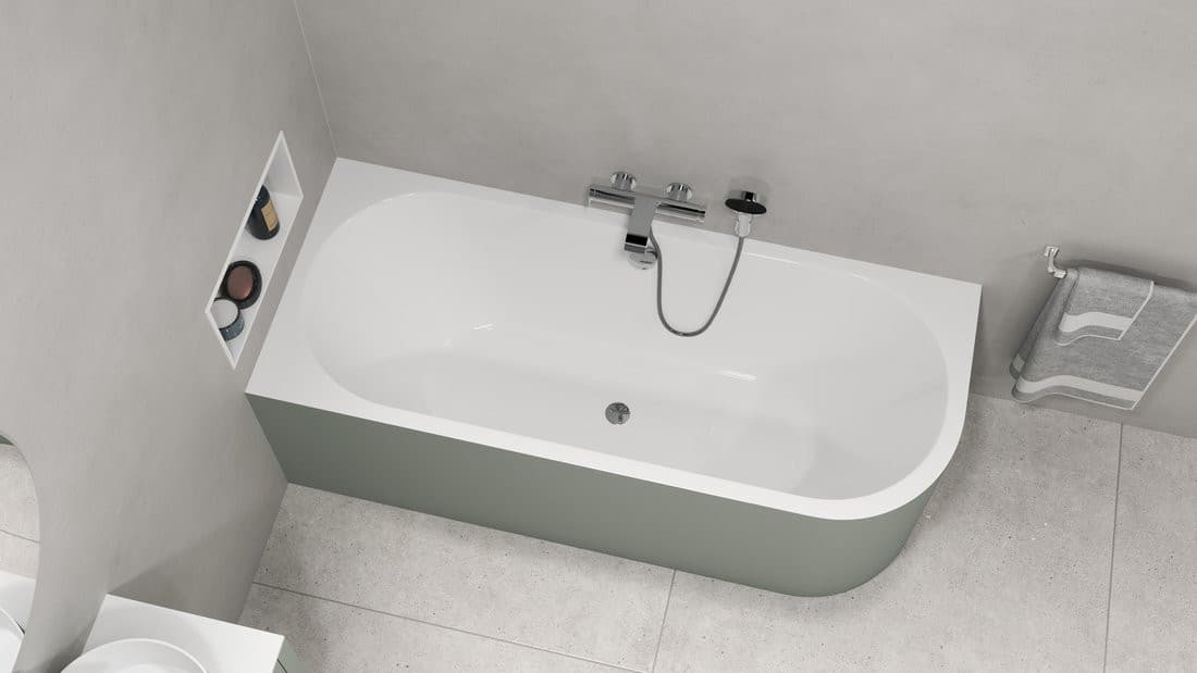 VIVA L MONOLITH wanna wolnostojąca przyścienna 170x75x60cm, biały/verde