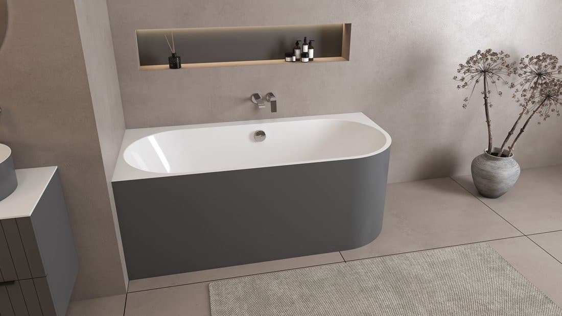 ASTRA L MONOLITH wanna wolnostojąca przyścienna 160x75x60cm, biały/carina