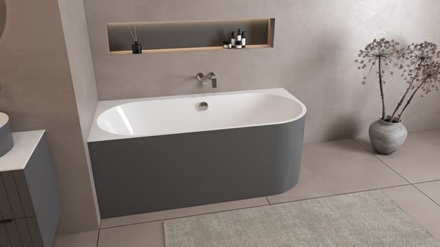 ASTRA L MONOLITH wanna wolnostojąca przyścienna 160x75x60cm, biały/carina