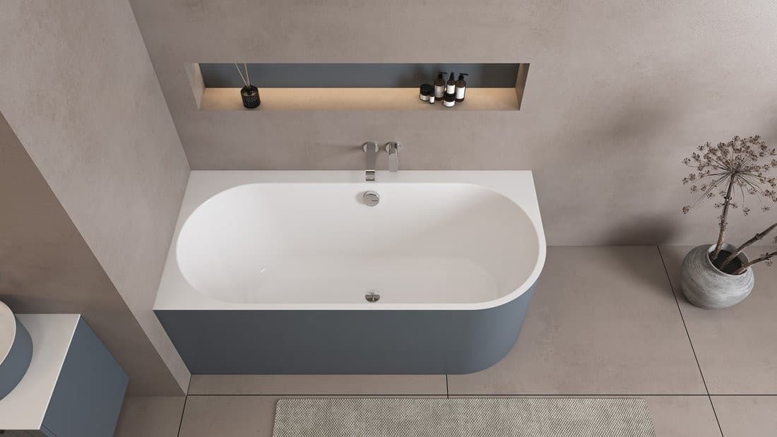 ASTRA L MONOLITH wanna wolnostojąca przyścienna 160x75x60cm, biały/siena