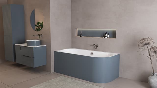 ASTRA L MONOLITH wanna wolnostojąca przyścienna 160x75x60cm, biały/siena