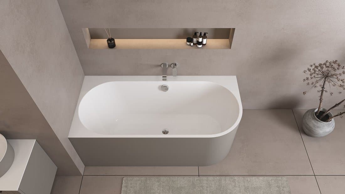 ASTRA L MONOLITH wanna wolnostojąca przyścienna 160x75x60cm, biały/agila