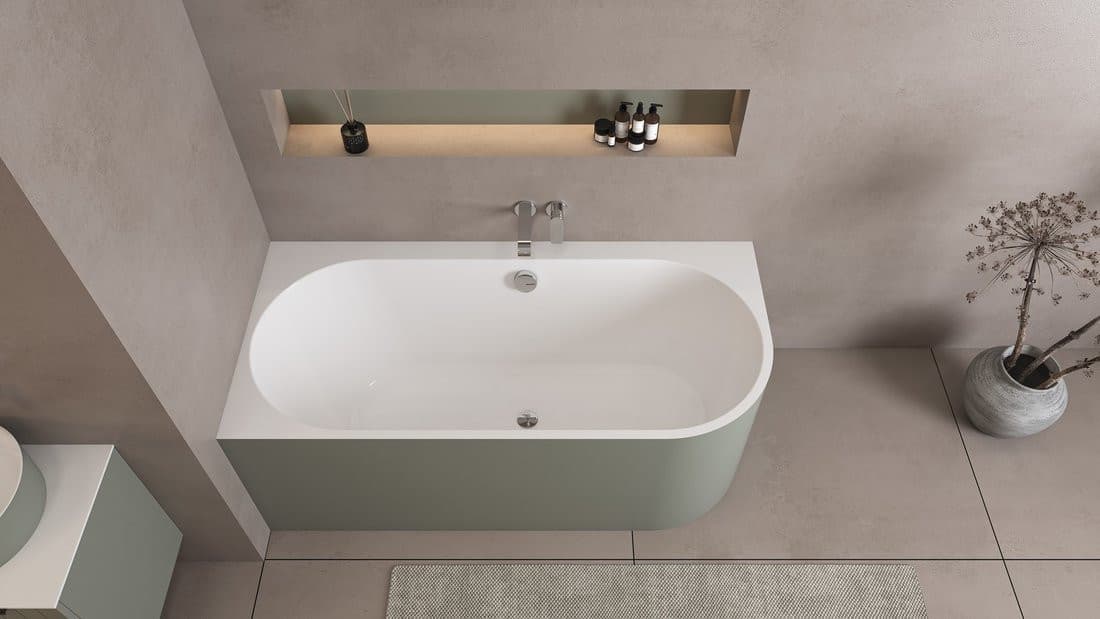 ASTRA L MONOLITH wanna wolnostojąca przyścienna 160x75x60cm, biały/verde