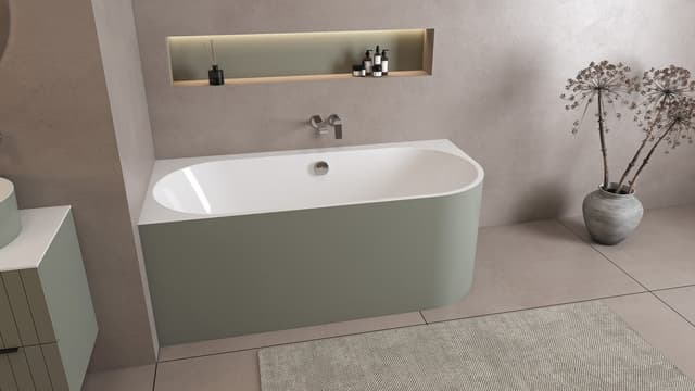 ASTRA L MONOLITH wanna wolnostojąca przyścienna 160x75x60cm, biały/verde