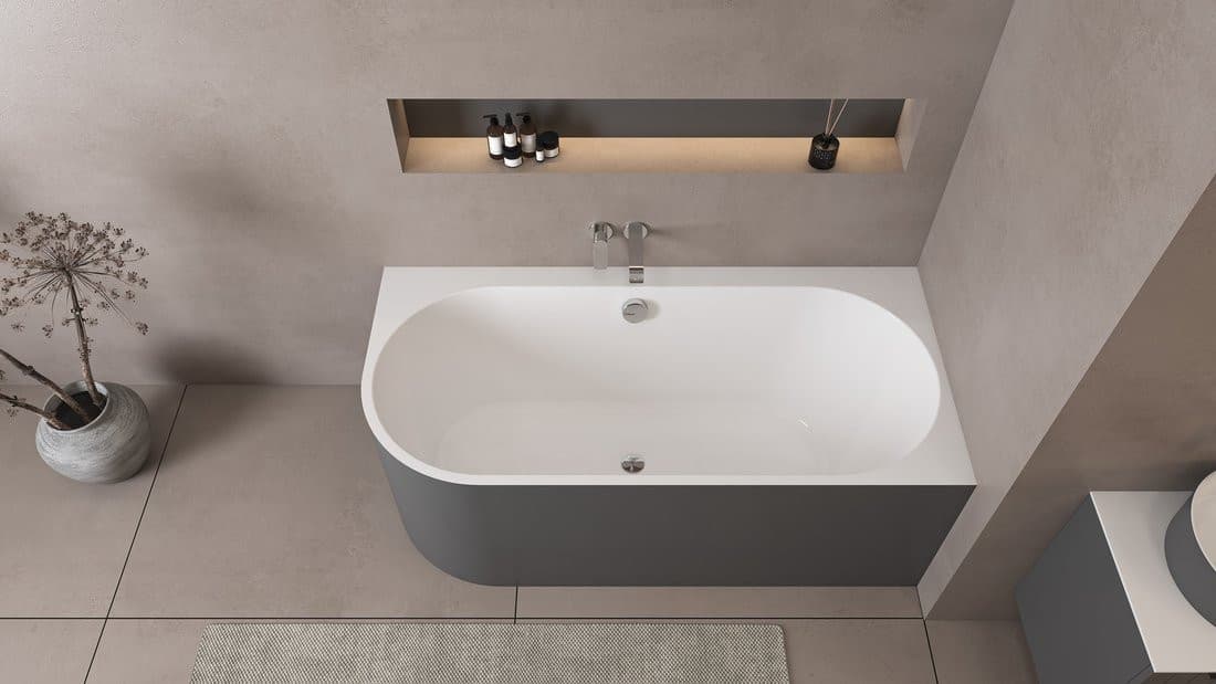 ASTRA R MONOLITH wanna wolnostojąca przyścienna 160x75x60cm, biały/carina