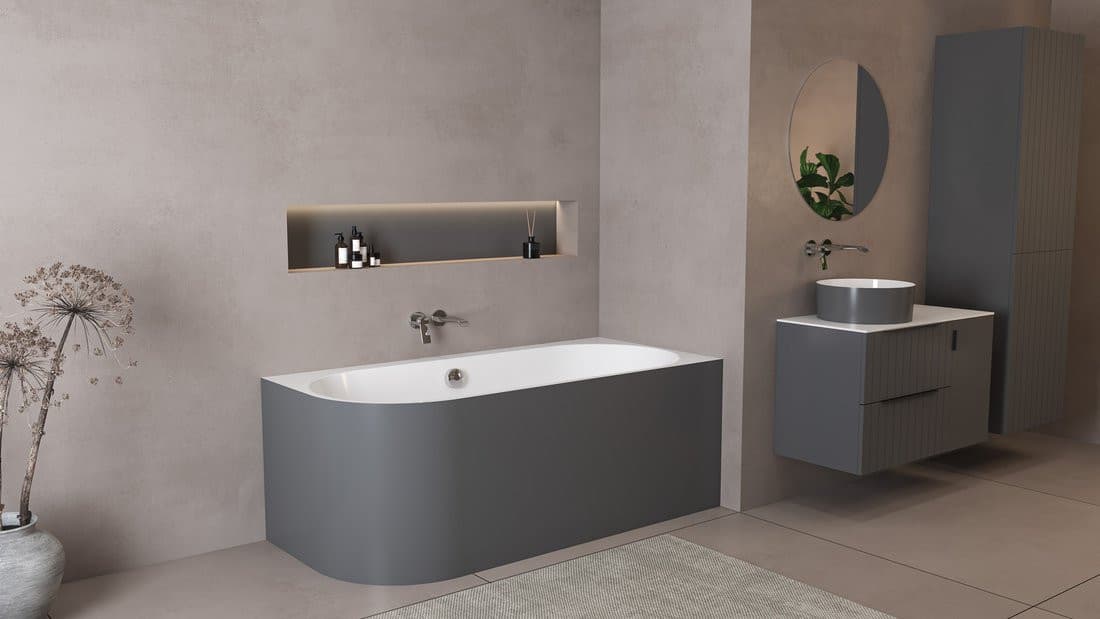 ASTRA R MONOLITH wanna wolnostojąca przyścienna 160x75x60cm, biały/carina