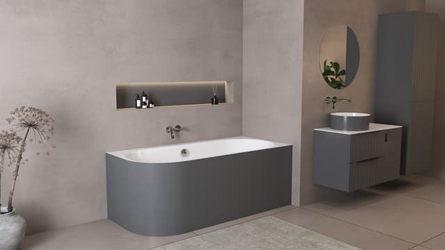 ASTRA R MONOLITH wanna wolnostojąca przyścienna 160x75x60cm, biały/carina