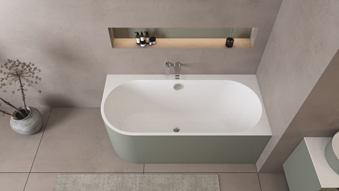 ASTRA R MONOLITH wanna wolnostojąca przyścienna 160x75x60cm, biały/verde