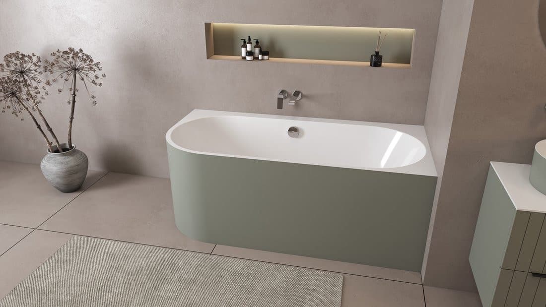 ASTRA R MONOLITH wanna wolnostojąca przyścienna 160x75x60cm, biały/verde