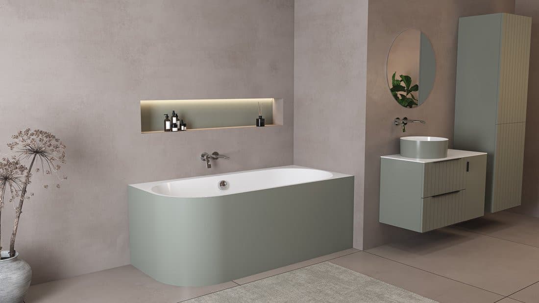 ASTRA R MONOLITH wanna wolnostojąca przyścienna 160x75x60cm, biały/verde