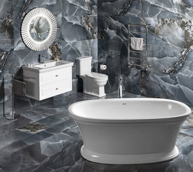 PRIDE okrągłe lustro z oświetleniem LED w ramie średnica 90cm, srebro