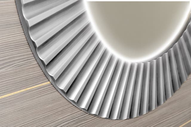 PRIDE okrągłe lustro z oświetleniem LED w ramie średnica 90cm, srebro